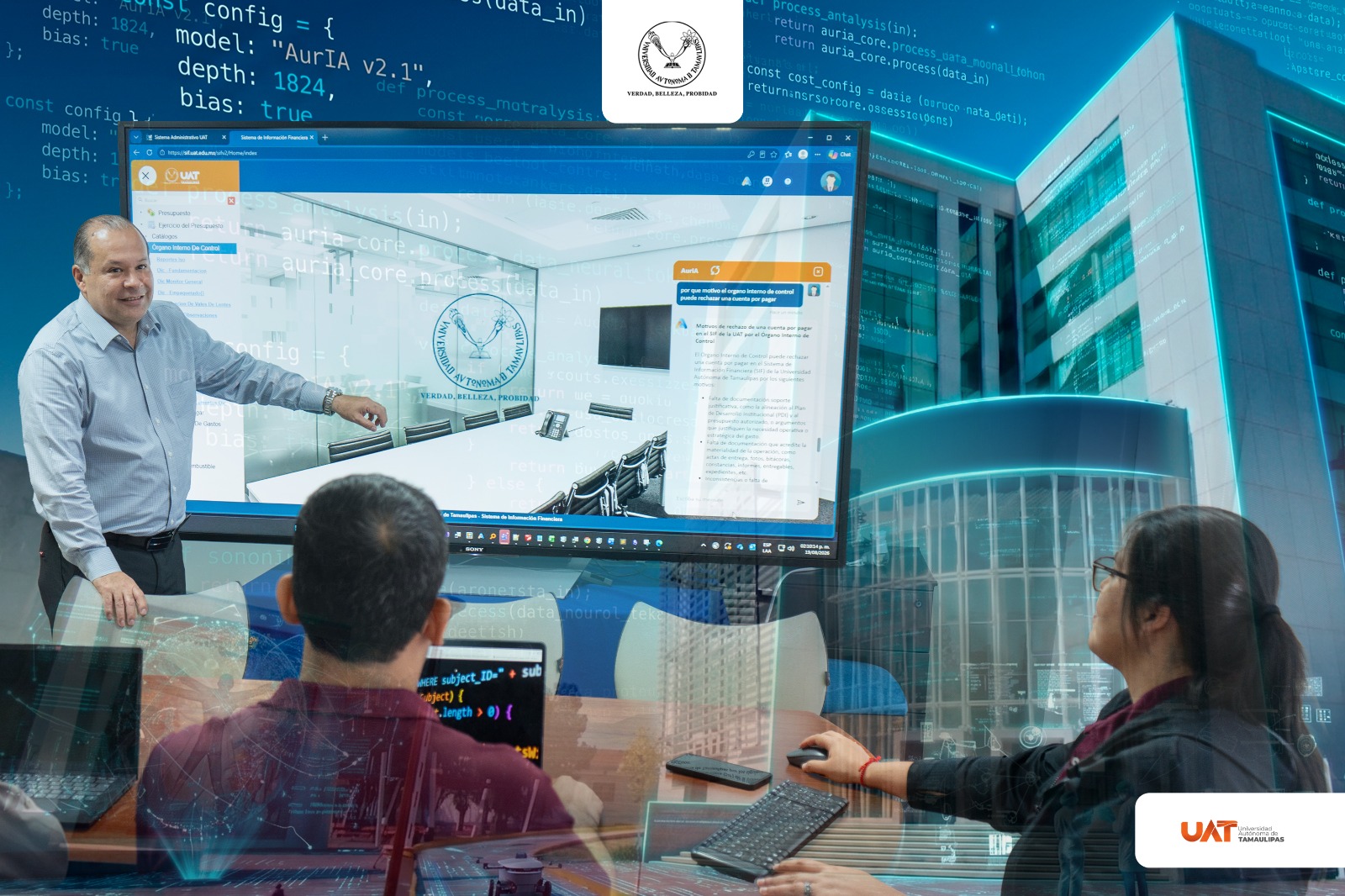 Desarrolla la Universidad Autónoma de Tamaulipas asistente virtual AurIA para optimizar procesos administrativos y financieros